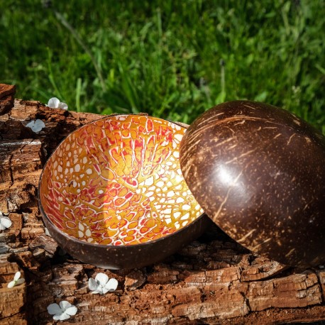 Kokosová miska se střípky mušlí - tmavě modrá