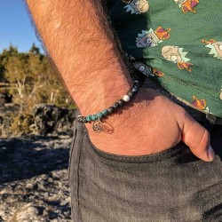 Minerální náramek Vlna / pánská velikost