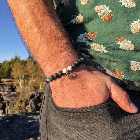 Minerální náramek Caerula fluctus / pánská velikost