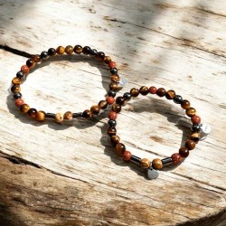 Párové minerální náramky Tandem / pánský + dámský