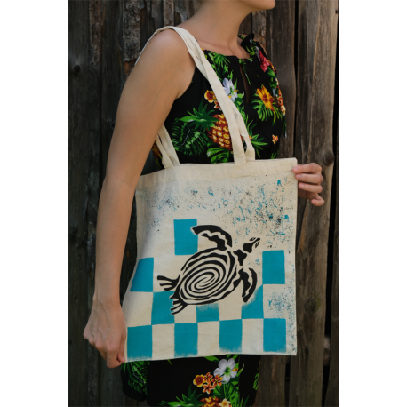 Plátěná eco taška - Želvička v šachovnici