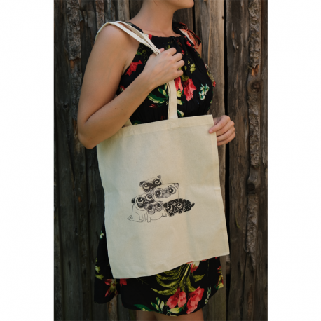 Plátěná eco taška - Mopsíci