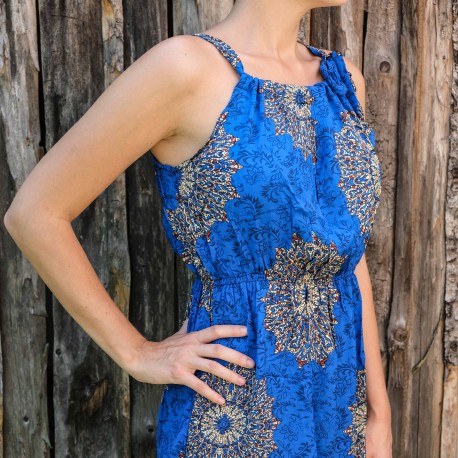 Blue mandala - Laoské šaty